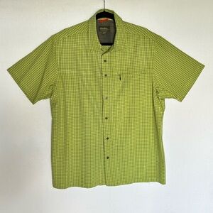 Eddie Bauer Men’s Short Sleeve Green Plaid Casual Shirt